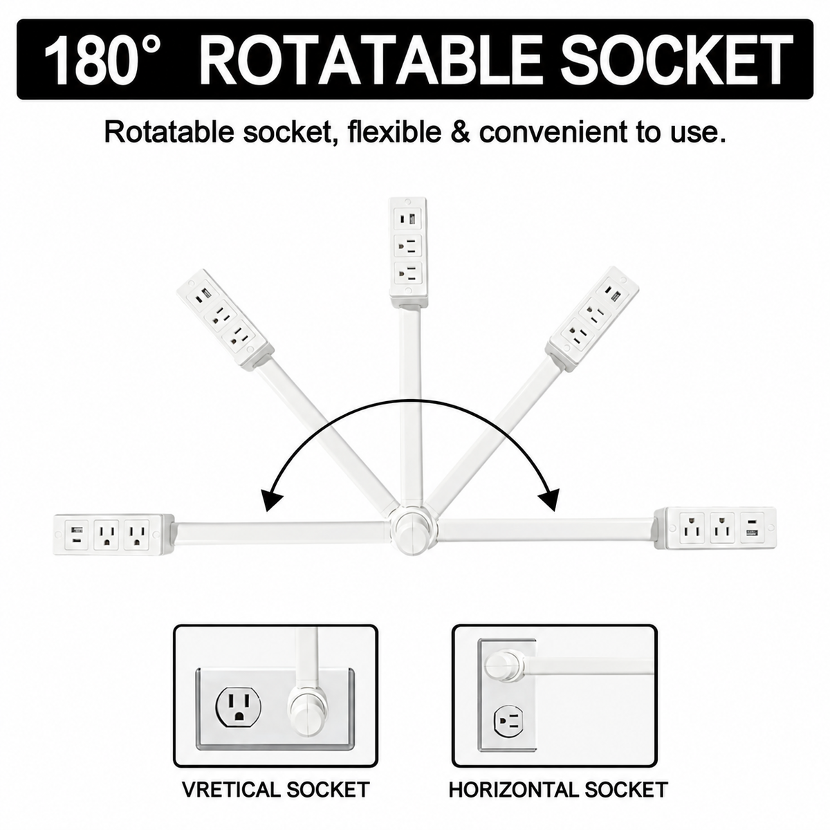 Multi Socket USB Power Extension Extender